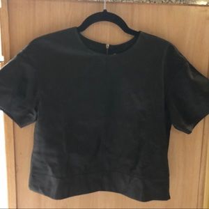 Alexander Wang Black Lambskin Leather Crop tip
